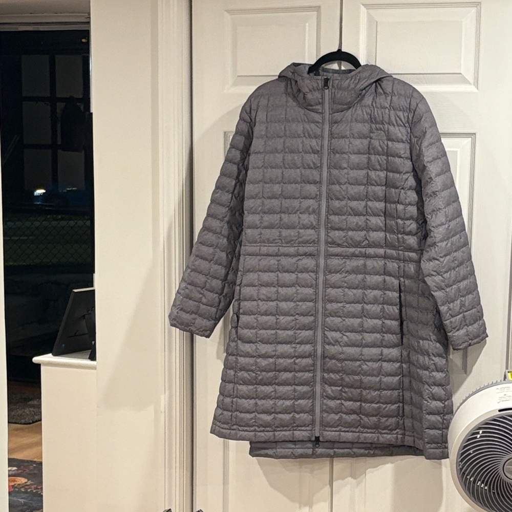 The North Face Gray Hooded Puffer Coat